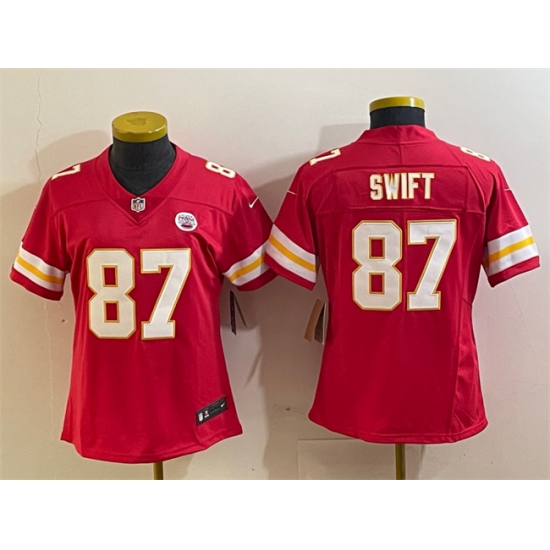 Women's Kansas City Chiefs #87 Taylor Swift Red Vapor Untouchable Limited Football Stitched Jersey - Ujersey