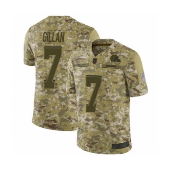 Youth Cleveland Browns #7 Jamie Gillan Limited Camo 2018 Salute to Service Football Jersey - Ujersey