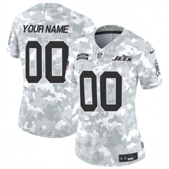 Women's New York Jets Active Player Custom 2024 F.U.S.E Arctic Camo Salute To Service Limited Stitched Jersey(Run Small) - Ujersey