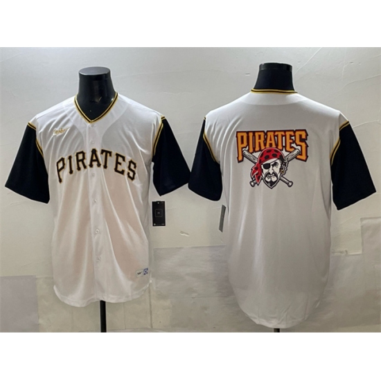 Men's Pittsburgh Pirates Team Big Logo White Cool Base Stitched Jersey - Ujersey
