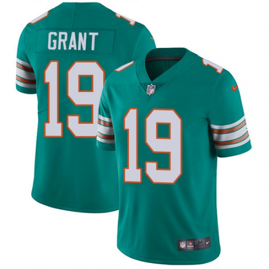 Youth Nike Miami Dolphins #19 Jakeem Grant Aqua Green Alternate Vapor Untouchable Limited Player NFL Jersey - Ujersey
