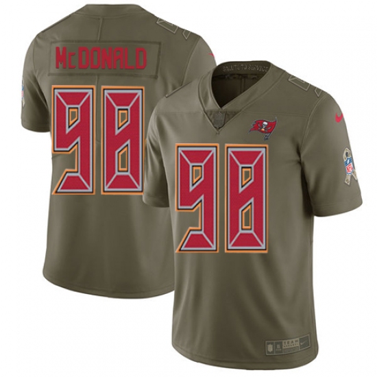 Youth Nike Tampa Bay Buccaneers #98 Clinton McDonald Limited Olive 2017 Salute to Service NFL Jersey