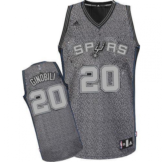 Men's Adidas San Antonio Spurs #20 Manu Ginobili Swingman Grey Static Fashion NBA Jersey - Ujersey