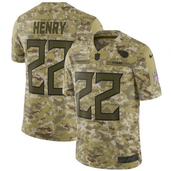 Men's Nike Tennessee Titans #22 Derrick Henry Limited Camo 2018 Salute to Service NFL Jersey - Ujersey