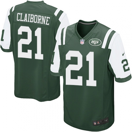 Men's Nike New York Jets #21 Morris Claiborne Game Green Team Color NFL Jersey - Ujersey