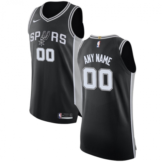 Men's San Antonio Spurs Nike Black Authentic Custom Jersey - Icon Edition - Ujersey