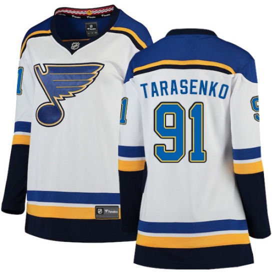 Women's St. Louis Blues #91 Vladimir Tarasenko Fanatics Branded White Away Breakaway NHL Jersey - Ujersey
