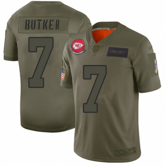 Youth Kansas City Chiefs #7 Harrison Butker Limited Camo 2019 Salute to Service Football Jersey - Ujersey