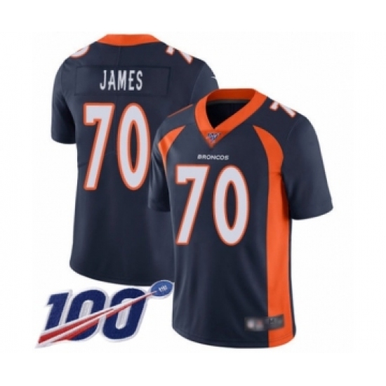 Men's Denver Broncos #70 Ja'Wuan James Navy Blue Alternate Vapor Untouchable Limited Player 100th Season Football Jersey - Ujersey