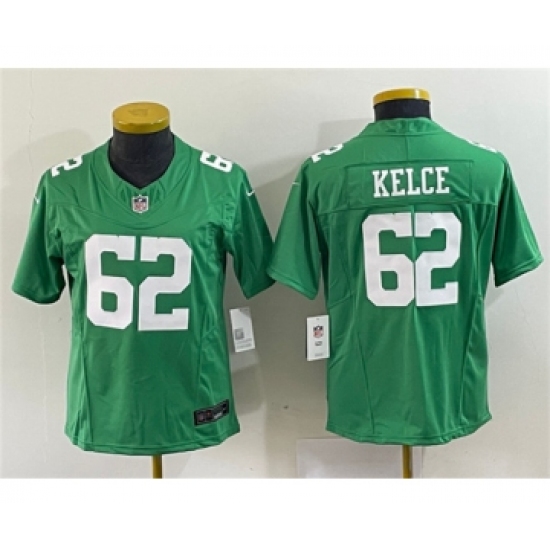 Youth Philadelphia Eagles #62 Jason Kelce Green 2023 F.U.S.E. Football Stitched Jersey - Ujersey
