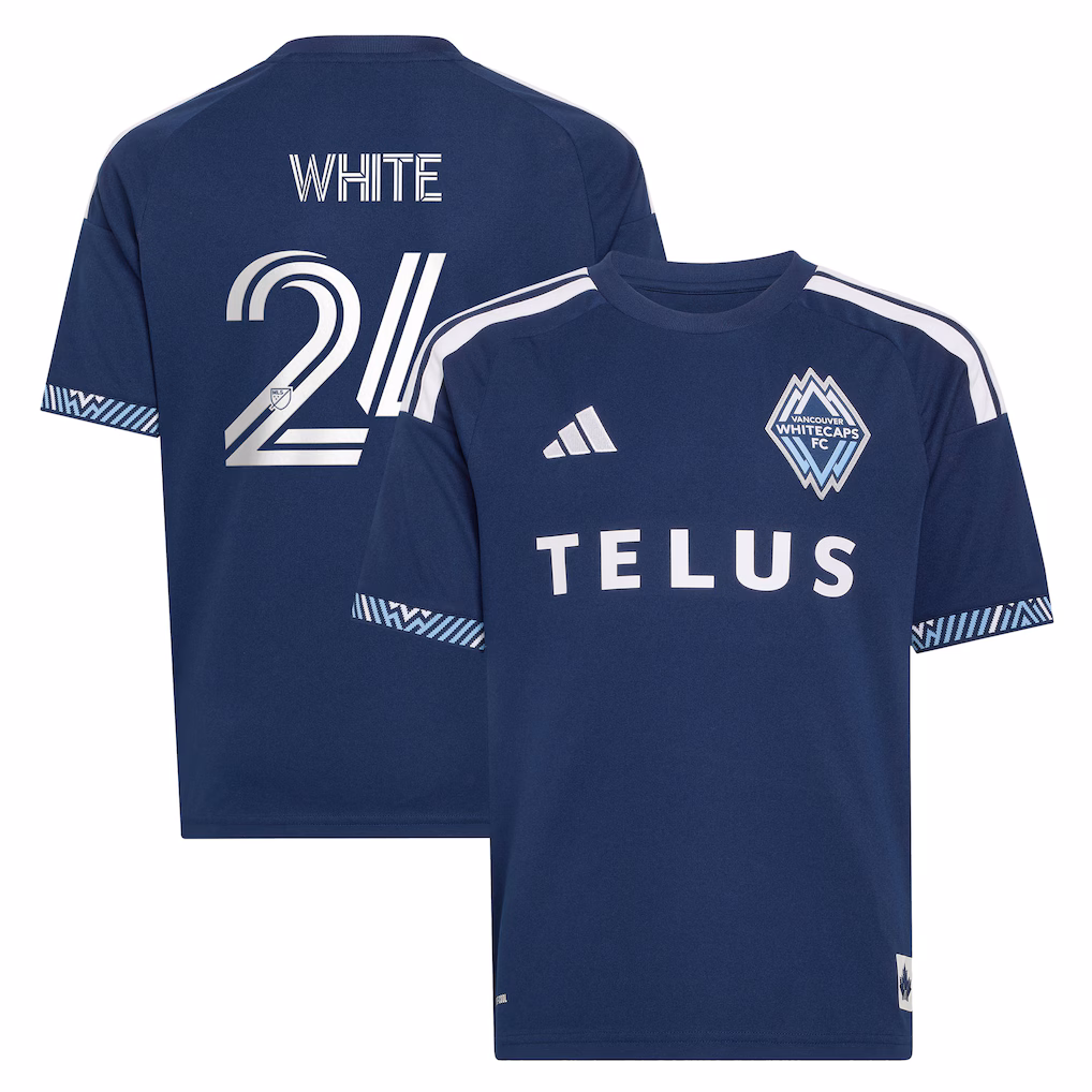 Youth Vancouver Whitecaps FC Brian White adidas Blue The Coastal Jersey Replica Jersey - Ujersey NHL