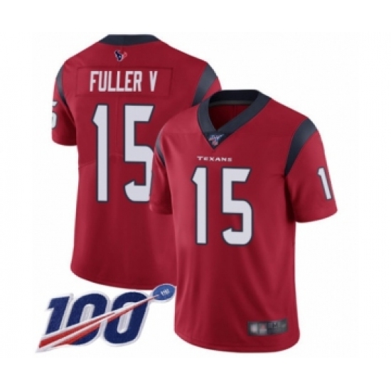Men's Houston Texans #15 Will Fuller V Red Alternate Vapor Untouchable Limited Player 100th Season Football Jersey - Ujersey