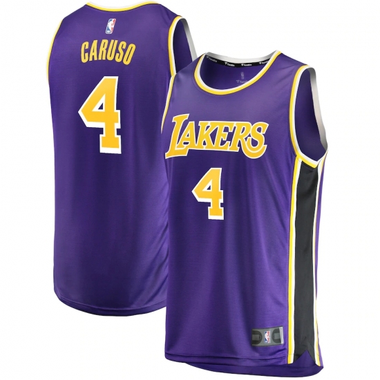 Men's Los Angeles Lakers #4 Alex Caruso Fanatics Branded Purple 2020-21 Fast Break Replica Jersey - Ujersey