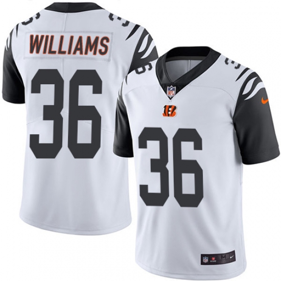Men's Nike Cincinnati Bengals #36 Shawn Williams Limited White Rush Vapor Untouchable NFL Jersey - Ujersey