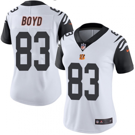 Women's Nike Cincinnati Bengals #83 Tyler Boyd Limited White Rush Vapor Untouchable NFL Jersey - Ujersey