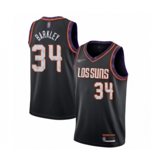 Men's Phoenix Suns #34 Charles Barkley Swingman Black Basketball Jersey - 2019 20 City Edition - Ujersey