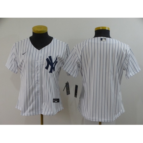 Women's Nike New York Yankees Blank White Home Stitched Baseball Jersey - Ujersey