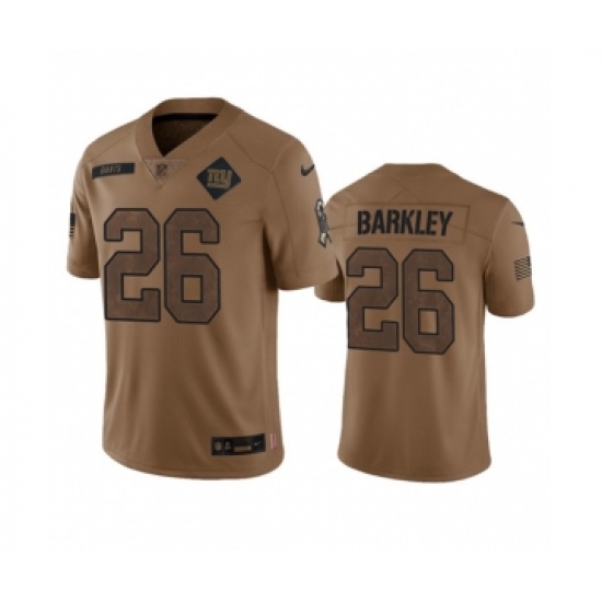Men's Nike New York Giants #26 Saquon Barkley 2023 Brown Salute To Service Limited Football Stitched Jersey - Ujersey