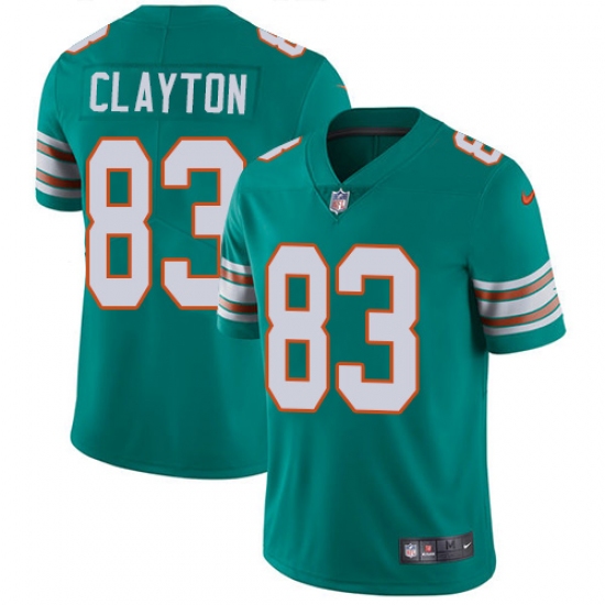 Youth Nike Miami Dolphins #83 Mark Clayton Aqua Green Alternate Vapor Untouchable Limited Player NFL Jersey - Ujersey