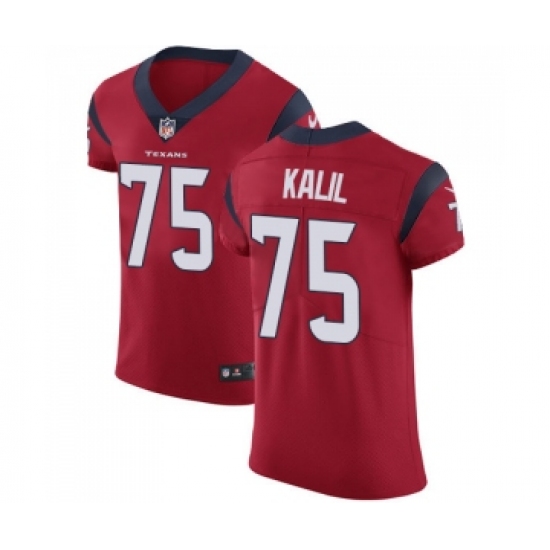 Men's Houston Texans #75 Matt Kalil Red Alternate Vapor Untouchable Elite Player Football Jersey - Ujersey