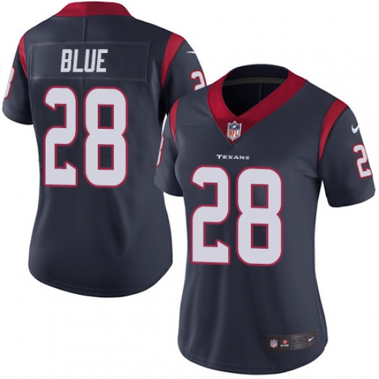 Women's Nike Houston Texans #28 Alfred Blue Limited Navy Blue Team Color Vapor Untouchable NFL Jersey - Ujersey