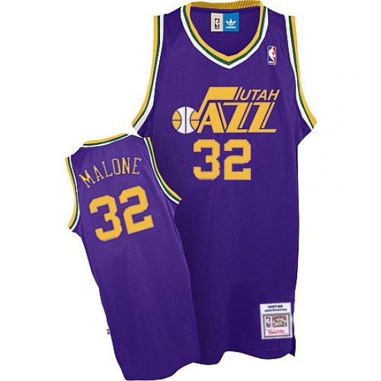 Men's Adidas Utah Jazz #32 Karl Malone Swingman Purple Throwback NBA Jersey - Ujersey
