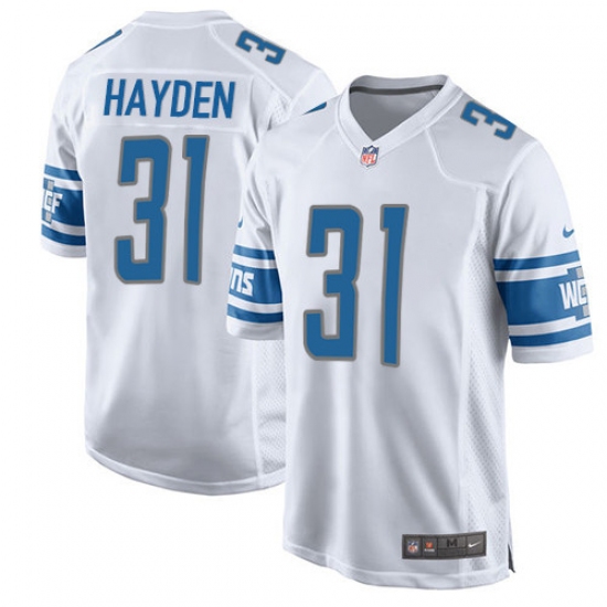 Men's Nike Detroit Lions #31 D.J. Hayden Game White NFL Jersey - Ujersey