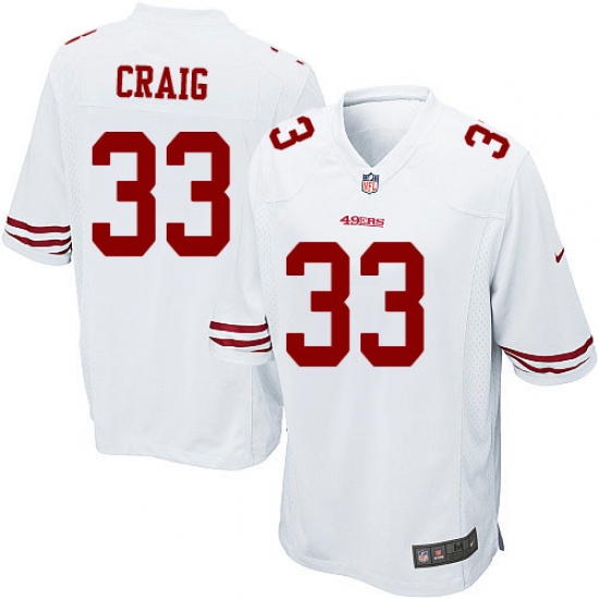 Men's Nike San Francisco 49ers #33 Roger Craig Game White NFL Jersey - Ujersey