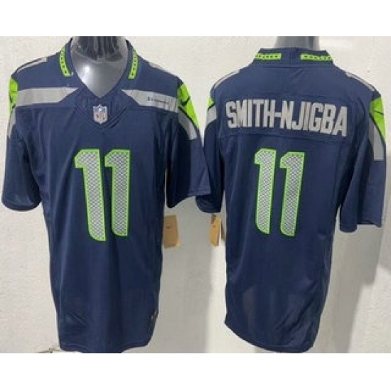 Men's Seattle Seahawks #11 Jaxon Smith Njigba Limited Navy FUSE Vapor Jersey - Ujersey