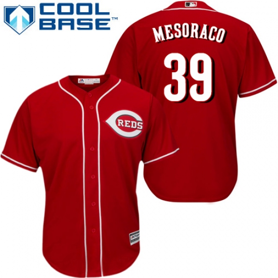 Youth Majestic Cincinnati Reds #39 Devin Mesoraco Authentic Red Alternate Cool Base MLB Jersey - Ujersey