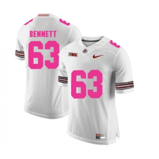 Ohio State Buckeyes 63 Michael Bennett White 2018 Breast Cancer Awareness College Football Jersey - Ujersey