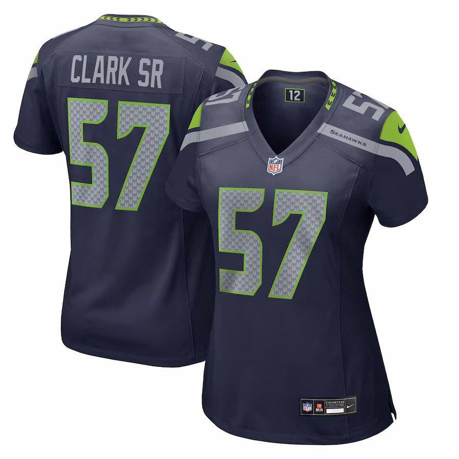 Women's Seattle Seahawks Frank Clark Nike College College Navy Team Game Jersey - Ujersey