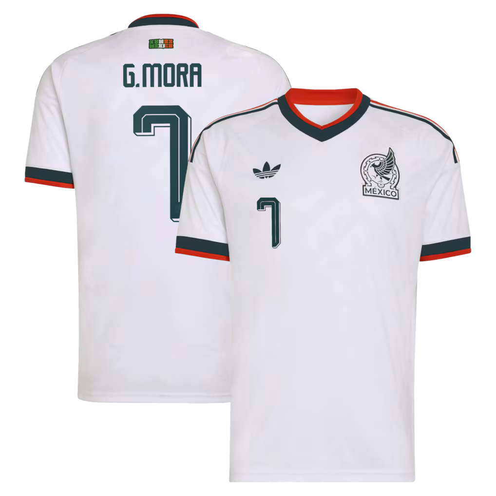 Men's Mexico National Team Gilberto Mora adidas White 2026 Away Replica Jersey - ujerseystore