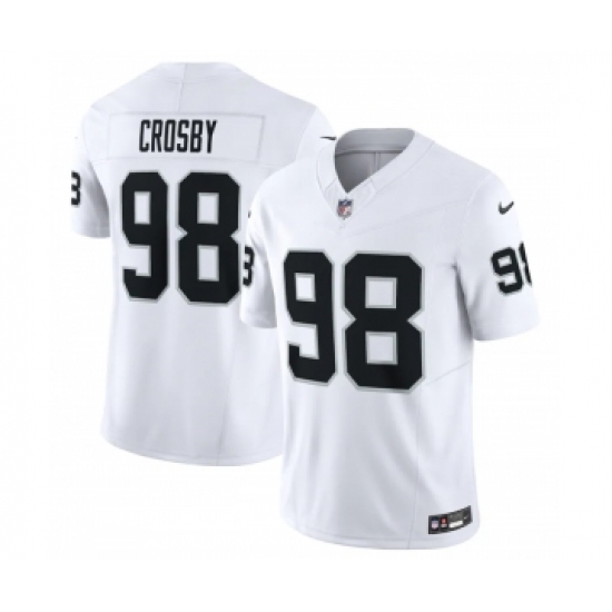 Men's Las Vegas Raiders #98 Maxx Crosby White 2023 F.U.S.E Vapor Untouchable Stitched Football Jersey - Ujersey