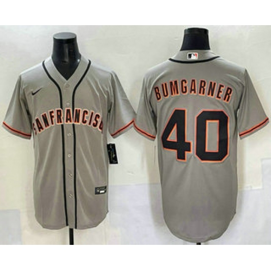 Men's San Francisco Giants #40 Madison Bumgarner Grey Cool Base Stitched Jersey - Ujersey