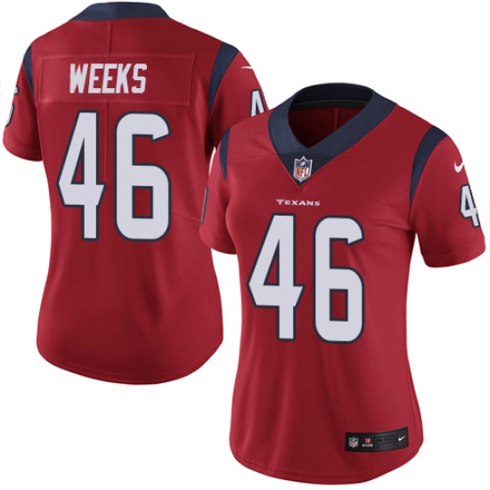Women's Nike Houston Texans #46 Jon Weeks Limited Red Alternate Vapor Untouchable NFL Jersey