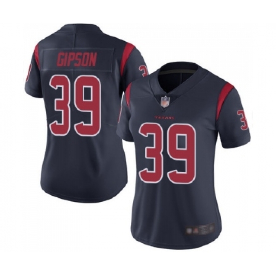Women's Houston Texans #39 Tashaun Gipson Limited Navy Blue Rush Vapor Untouchable Football Jersey - Ujersey