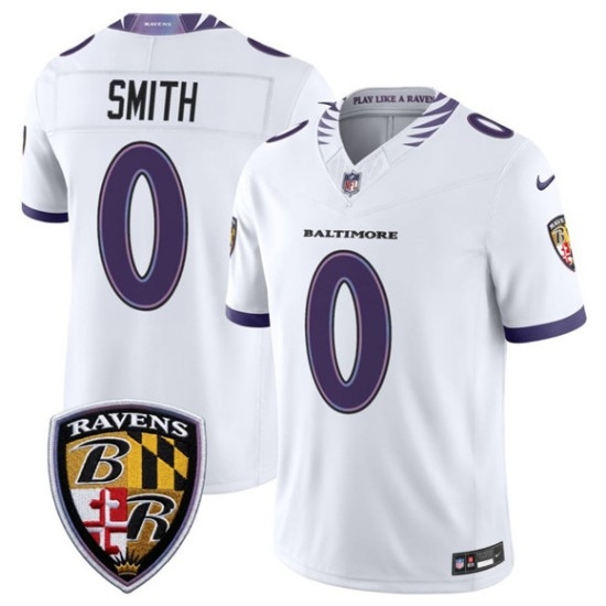 Men's Baltimore Ravens #0 Roquan Smith White 2026 F.U.S.E. Vapor Limited Football Stitched Jersey - Ujersey