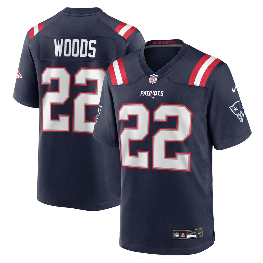 Men's New England Patriots Charles Woods Nike Navy Team Game Jersey - Ujersey