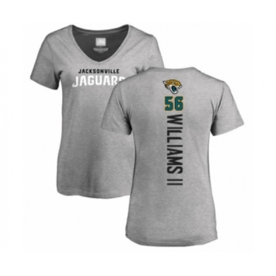Football Women's Jacksonville Jaguars #56 Quincy Williams II Ash Backer T-Shirt