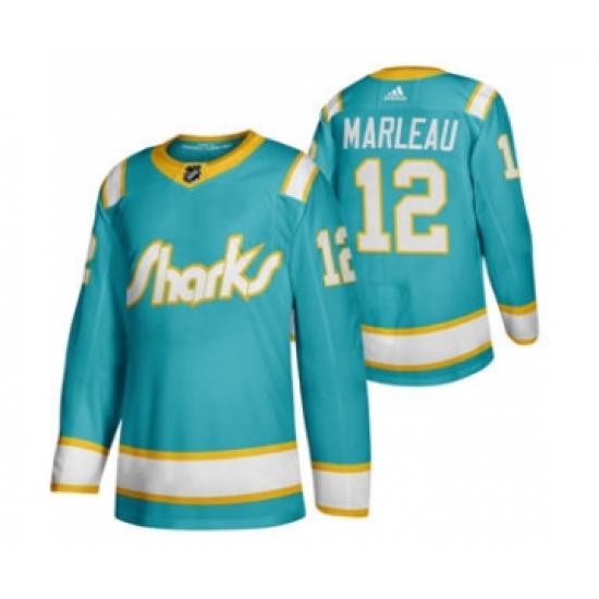 Men's San Jose Sharks #12 Patrick Marleau 2020 Throwback Authentic Player Hockey Jersey - Ujersey