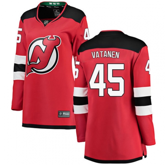 Women's New Jersey Devils #45 Sami Vatanen Fanatics Branded Red Home Breakaway NHL Jersey - Ujersey