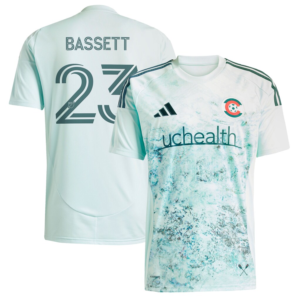Men's Colorado Rapids Cole Bassett adidas Green 2025 Headwaters Replica Player Jersey - Ujersey