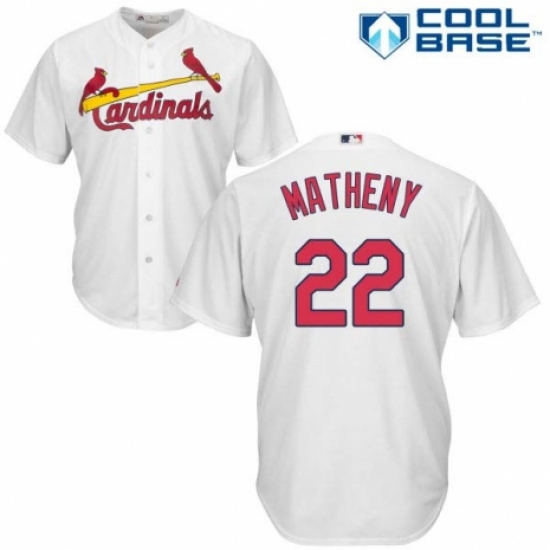 Men's Majestic St. Louis Cardinals #22 Mike Matheny Replica White Home Cool Base MLB Jersey - Ujersey