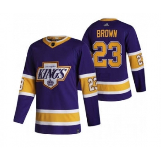 Men's Los Angeles Kings #23 Dustin Brown Black 2020-21 Reverse Retro Alternate Hockey Jersey - Ujersey