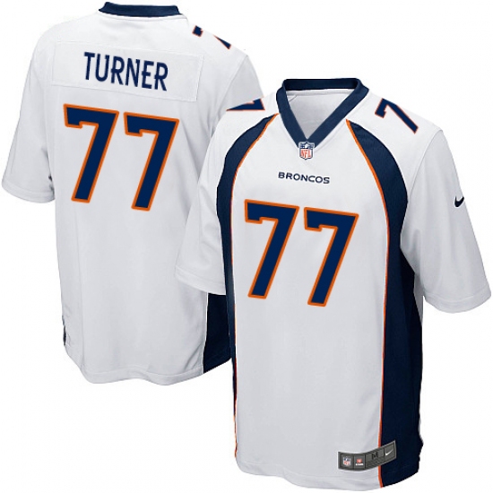 Men's Nike Denver Broncos #77 Billy Turner Game White NFL Jersey - Ujersey
