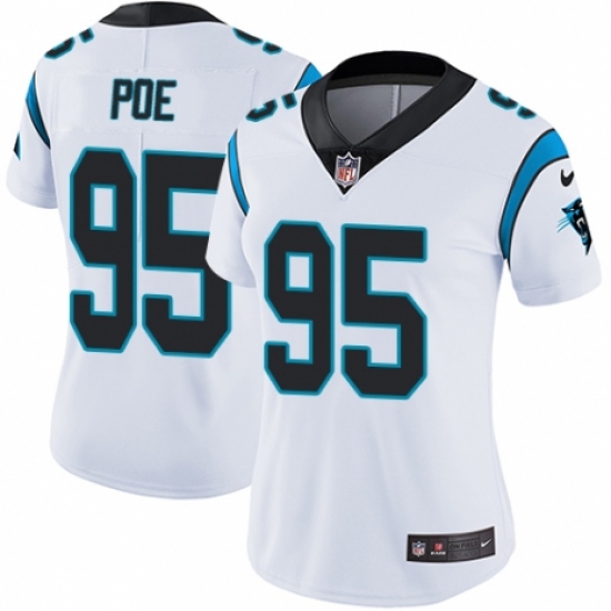 Women's Nike Carolina Panthers #95 Dontari Poe White Vapor Untouchable Limited Player NFL Jersey
