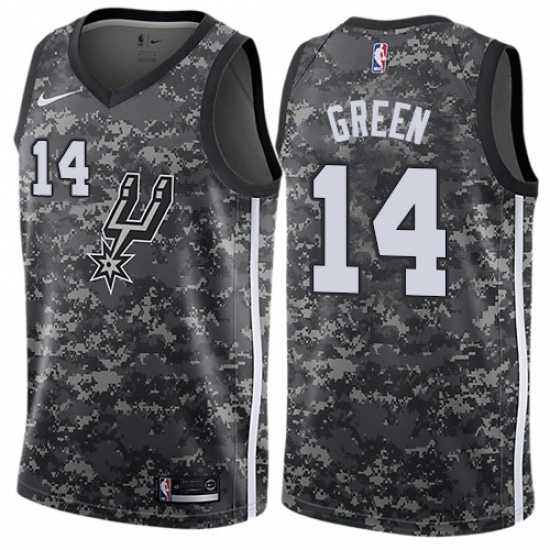 Men's Nike San Antonio Spurs #14 Danny Green Authentic Camo NBA Jersey - City Edition - Ujersey