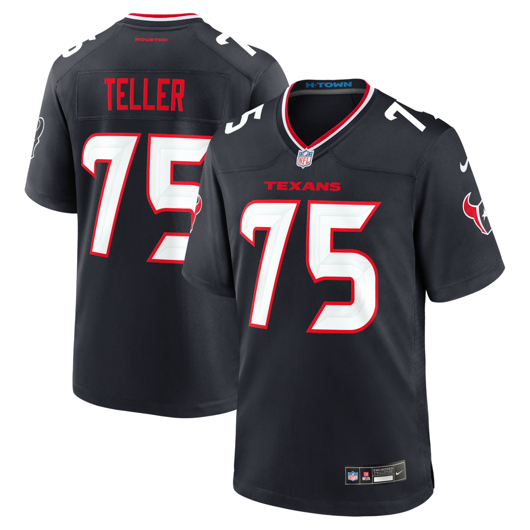 Men's Houston Texans Wyatt Teller Nike Navy Team Game Jersey