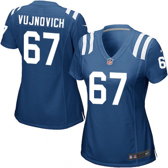 Women's Nike Indianapolis Colts #67 Jeremy Vujnovich Game Royal Blue Team Color NFL Jersey - Ujersey